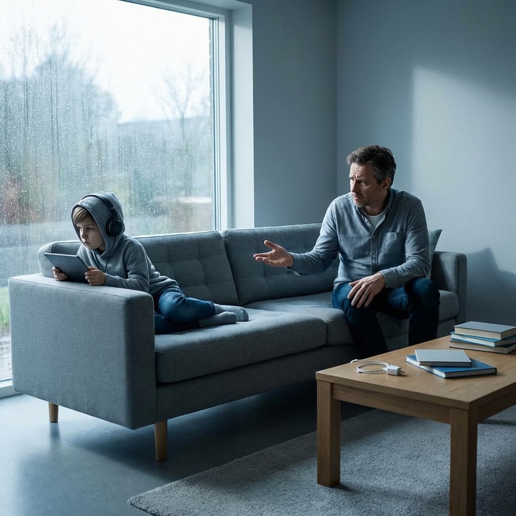 Niño aburrido o desconectado